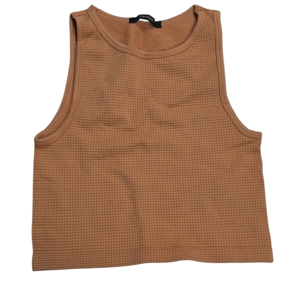 Forever 21 Tops - Forever 21 Tank Top Knit Style Cropped Fit Sleeveless Peach Womens Size Small
